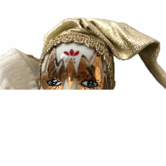 Porcelain Doll Clown Jester Royalty Gold White 16" - Picture 2 of 7